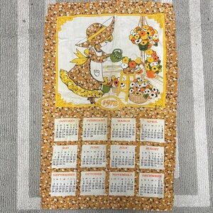 Vintage 1978 Floral Calendar Tapestry